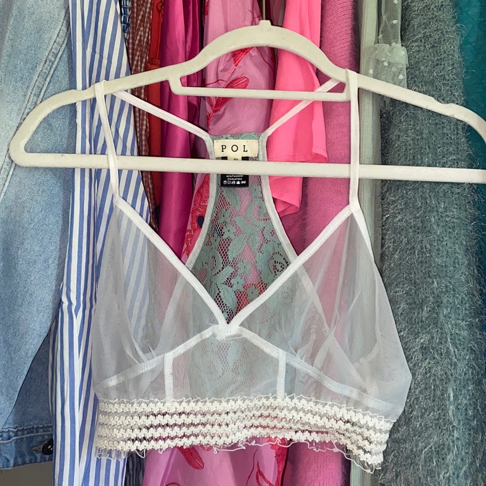 Behind the Glass Pol Mesh Lace Bralette S